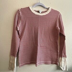 Striped Red and White Sundance Long Sleeve Shirt Thermal cozy